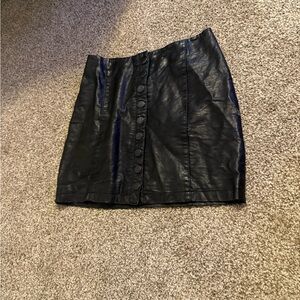 FP Movement by Free People Black Button-Up Mini Skirt